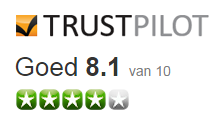 Trustpilot: Beoordeling 8.1 van 10